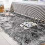 Carvapet Luxury Soft Faux Sheepskin Fur Area Rugs for Bedside Floor Mat Plush Sofa Cover Seat Pad for Bedroom 2.3ft x 5ft,Grey