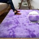 DweIke Super Soft Shaggy Rugs Fluffy Carpets Tie-Dye Rugs for Living Room Bedroom Girls Kids Room Nursery Home Decor,Non-Slip Machine Washable Carpet ,3x5 Feet Purple