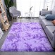 DweIke Super Soft Shaggy Rugs Fluffy Carpets Tie-Dye Rugs for Living Room Bedroom Girls Kids Room Nursery Home Decor,Non-Slip Machine Washable Carpet ,3x5 Feet Purple