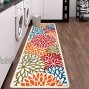 HEBE Medallion Floral Area Runner Rug 2'x6'Non Skid Washable Rug Runner for Laundry Room Kitchen Floor Hallways Accent Distressed Throw Rugs Floor Carpet