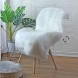 HLZHOU Soft Faux Fur Rug White Sheepskin Chair Cover Seat Pad Shaggy Area Rugs for Bedroom Sofa Living Room Floor2 x 3 Feet （60 x 90 cm） White