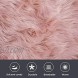 HYSEAS Faux Sheepskin Fur Area Rug Pink 2x3 Feet Fluffy Soft Fuzzy Plush Shaggy Carpet Throw Rug for Indoor Floor Sofa Chair Bedroom Living Room Home Decoration