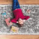 Maxsoft Faux Fur Sheepskin Washable Rug for Bedroom 3 x 5 Feet Grey Luxury Fluffy Rug for Girls Bedroom Livingroom Floor Home Decor Furry Chair Cover Seat Pad