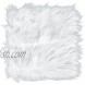 Molain Faux Fur Chair Pad 12 inch Square Cover Seat Cushion Carpet Mat Soft Fluffy Area Rug Couch for Living Bedroom Sofa,Photographing BackgroundWhite