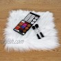 Molain Faux Fur Chair Pad 12 inch Square Cover Seat Cushion Carpet Mat Soft Fluffy Area Rug Couch for Living Bedroom Sofa,Photographing BackgroundWhite