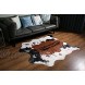 MustMat Brown Cow Print Rug 55.1 W x 62.9 L Faux Cowhide Rugs Cute Animal Printed Carpet for Home