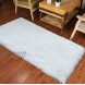 Noahas Luxury Fluffy Rugs Bedroom Furry Carpet Bedside Faux Fur Sheepskin Area Rugs Children Play Princess Room Decor Rug 2ft x 4ft White