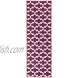 Ottomanson Glamour Collection Non-slip Trellis Design Runner Rug 20 x 59 Purple
