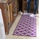 Ottomanson Glamour Collection Non-slip Trellis Design Runner Rug 20 x 59 Purple