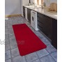 Ottomanson Softy Solid Non-Slip Kitchen Bath Rug 20 x 59 Red