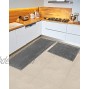 Pretigo Grey Kitchen Rugs Floor Rugs for Kitchen Soft & Absorbent by Chenille Material Washable Kitchen Rug Set Non Slip Kitchen Rugs and Mats 2 Pieces 17”×48” + 17”×24”