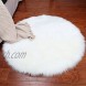 Round Faux Fur Sheepskin Rugs Soft Shaggy Area Rug Home Decorative Bedroom Fluffy Carpet Rug Diameter 2 Feet White