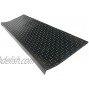 Rubber-Cal Diamond-Plate Non-Slip Rubber Tread Stair Mats 6 Pack Black