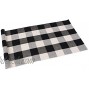 SEEKSEE 100% Cotton Buffalo Plaid Runner Rug 2'x4.3' Black and White Buffalo Check Runner Rug Washable Hand-Woven Carpet Runner for Kitchen Laundry Room Porch Entryway