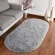 Softlife Fluffy Rugs for Bedroom Shag Cute Area Rug for Girls and Kids Baby Room Home Decor 2.6 x 5.3 Feet Oval Indoor Carpet for Nursery Dorm Living Room Grey