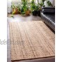 Unique Loom Braided Jute Collection Hand Woven Natural Fibers Natural Beige Area Rug 2' 0 x 3' 0