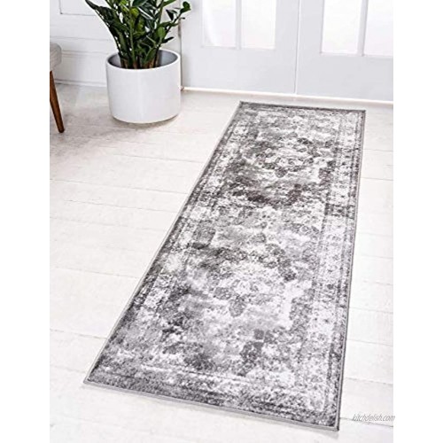 Unique Loom Sofia Collection Area Traditional Vintage Rug French Inspired Perfect for All Home Décor 2' 0 x 6' 7 Runner Gray Light Gray