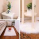 YOH Ultra Soft Faux Fur Sheepskin Seat Cushion Chair Cover Luxury White Fluffy Shaggy Area Rugs for Living Room Bedroom Makeup Table Chair Home Stores Small Decor Carpets 1.3 x 2 Feet