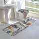 100 Dollar Bill Comfort Flannel Bathroom Rug Mats Set 3 Piece Soft Non-Slip with Backing Pad Bath Mat + Contour Rug + Toilet Lid Cover Absorbent