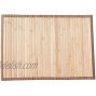 Bamboo Spa Bath Mat Rug with Fabric Trim Water Resistant for Bathroom Vanity Bathtub Shower Entryway 17 x 24 Natural Wood Finish Light Brown