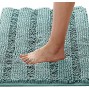 Bath Rugs for Bathroom Non Slip Bath Mats Extra Thick Chenille Striped Rug 20 x 32 Absorbent Non Skid Fluffy Soft Shaggy Washable Dry Fast Plush Mat for Indoor Bath Room Tub Eggshell Blue