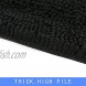 Black Thick Chenille Bath Rug Non Slip Bathroom Rugs Luxury Plush Microfiber Mat 16x24 Stripe