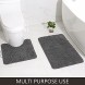 EFORPAD Chenille Bathroom Rugs 17 x 24 Inch Soft and Absorbent Bathroom Mat Non-Slip Shaggy Carpet Machine Wash and Dry Pad for Shower Room Grey