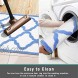 HEBE Bathroom Rugs Sets 3 Piece No Slip Shag Microfiber Shower Bath Rug Absorbent Bath Mat Set for Bathroom Tub and Shower Machine Washable 18''x26''+20''x32''+20''x48'' Blue
