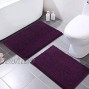 MAYSHINE Chenille Bathroom Rugs Extra Soft and Absorbent Shaggy Bath Mats Machine Wash Dry Perfect Plush Carpet Mat for Kitchen Tub Shower and Doormats 2 Pack 20x32 Inches Plum