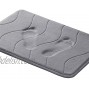 Memory Foam Bath Mat for Bathroom Non Slip Bath Rug Velvet Thick Soft and Comfortable Water Absorbent Machine Washable Easier to Dry Floor Rug Mats Waved Pattern 24x17 Inches Grey