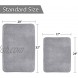 Memory Foam Bath Mat Non Slip Absorbent Super Cozy Velvety Bathroom Rug Carpet Grey 2 Pack 20x32 and 17x24-Inches