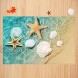 Non Slip Bath Rugs Sponge Foam for Bathroom,Durable Flannel Mat Bright 3D Print Rug for Living Room Absorbent Water Clearance MatS for Forlaundry Room and Kitchen Beach Starfish Scallop Decor carpt