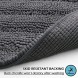 RYB HOME Bath Rugs Non Slip Water Absorbent Bath Mat Soft Chenille Bathroom Shower Rug Set Machine Washable for Bedroom Living Room Kitchen Gray W 20 x L 32 + W 17 x L 24 2 Pcs