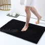 Smiry Luxury Chenille Bath Rug Extra Soft and Absorbent Shaggy Bathroom Mat Rugs Machine Washable Non-Slip Plush Carpet Runner for Tub Shower and Bath Room17''x24'' Black