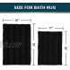Thickened Striped Shaggy Bath Rugs for Bathroom Non Slip Set of 2 Bathroom Rugs Extra Soft and Absorbent Chenille Yarn Rug Mat Set for Tub Shower and Kitchen 20 x 32 Plus 17 x 24 Inches Black