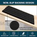 Thickened Striped Shaggy Bath Rugs for Bathroom Non Slip Set of 2 Bathroom Rugs Extra Soft and Absorbent Chenille Yarn Rug Mat Set for Tub Shower and Kitchen 20 x 32 Plus 17 x 24 Inches Black