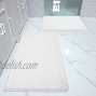 Yimobra Luxury Chenille Bathroom Floor Rug Mat Set Extra Soft Shaggy Bath Rugs 2 Piece Non Slip Machine Washable Quick Dry Large Plush Mats for Tub Shower 17 x 24 + 31.5 x 19.8 Inches White