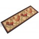 Kitchen Collection Rooster Beige Multi-Color Printed Slip Resistant Rubber Back Latex Contemporary Modern Runner Area Rug 9112 20 x 59 Runner