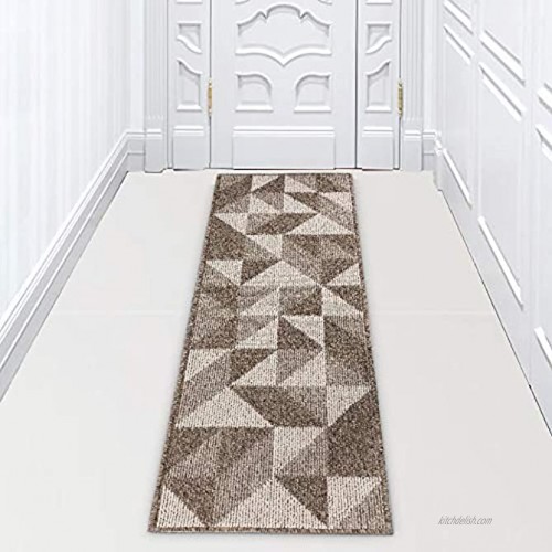 Machine Washable Runner Rug Non Slip Kitchen Hallway Laundry Rugs for Entryway 20x59 Camel