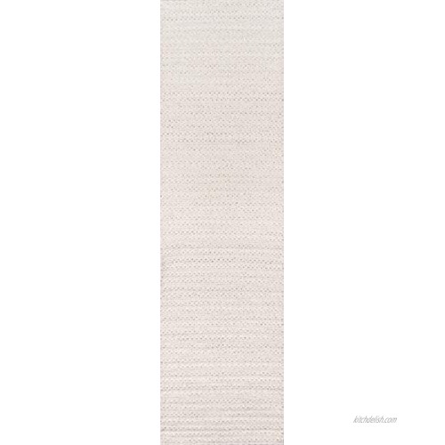 Momeni Andes Wool and Viscose Area Rug 2'3 X 8' Runner Ivory