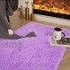 Ompaa Fluffy Runner Rugs 2x4 Feet Purple Super Soft Shaggy Carpet Fuzzy Long Fur Rug for Bedroom Living Room Dorm Plush Kids Playroom Baby Girls Nursery Decor Mats