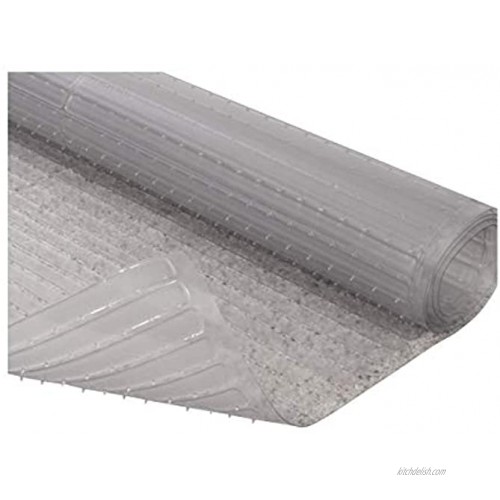 Resilia Clear Vinyl Plastic Floor Runner Protector for Deep Pile Carpet Skid-Resistant Decorative Pattern 36 Inches Wide x 12 Feet Long
