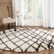 SAFAVIEH Belize Shag Collection SGB484B Moroccan Boho Tribal Non-Shedding Living Room Bedroom Dining Room Entryway Plush 2-inch Thick Runner 2'3 x 11'  Ivory Charcoal