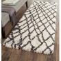 SAFAVIEH Belize Shag Collection SGB484B Moroccan Boho Tribal Non-Shedding Living Room Bedroom Dining Room Entryway Plush 2-inch Thick Runner 2'3 x 11'  Ivory Charcoal
