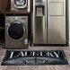 USTIDE Black Grey Laundry Room Mat Long Rubbr Rug for Laundry Room Vintage Wood Farmhouse Runner for Washhouse Kitchen Mudroom Foam Laundromat-20X48Inches