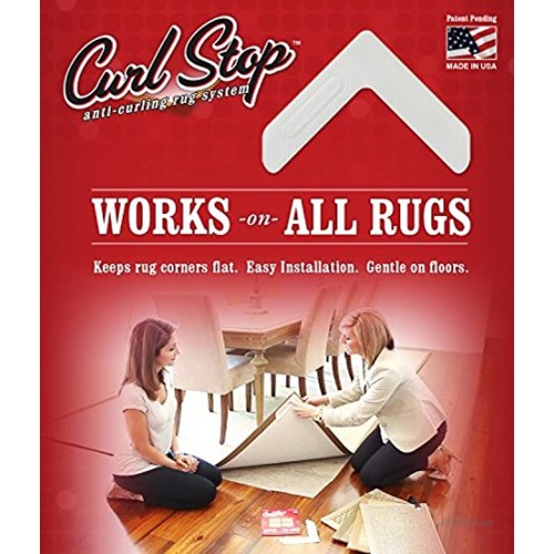 Curl Stop Anti-Curling Rug System Pack of 4 Corners