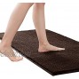 Fassbel Bathroom Rugs Water Absorbent Shower Mat Non-Slip Quick Dry Machine Washable Bath Rugs Chenille Soft Short Plush FabricChocolate,16 x 24