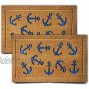 NACH FW-725-SET2 Doormat 18 in x 30 in Blue Anchor W  Brown &Brown Set of 2