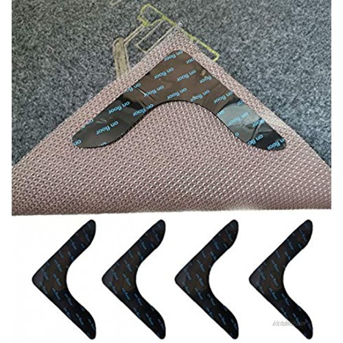 Rug Grippers for Area Rugs,Anti Curling Carpet Tape Non Slip Area for Hardwood Floors,Tile Floors,Carpets,Floor Mats,Ornament-”L”Shape4 PCS