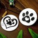 2 Pieces Wooden Paw Sign Pet Print Dog Paw Wood Decor Farmhouse Tiered Tray Decorations Rustic Round Paw Ornaments for Window Sill Table